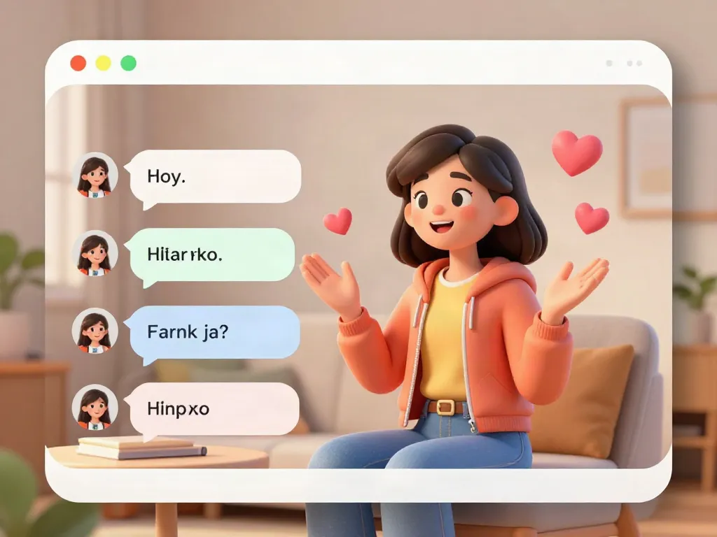 Interactive nsfw ai chat interface featuring a playful virtual companion in a cozy digital environment.