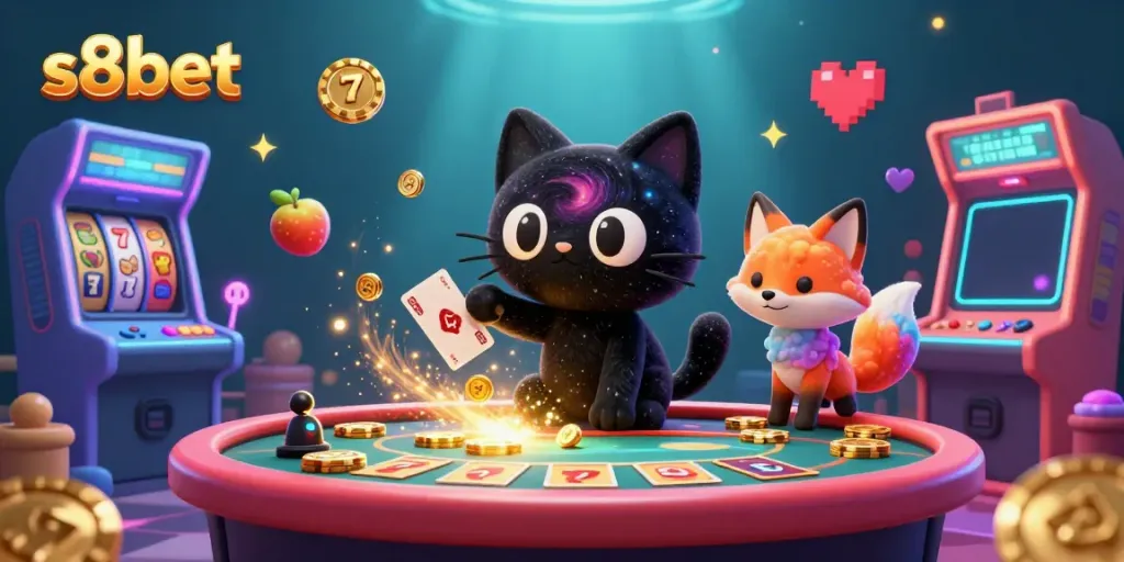 Experience thrilling gaming adventures with s8bet at a cosmic casino with a black hole cat!